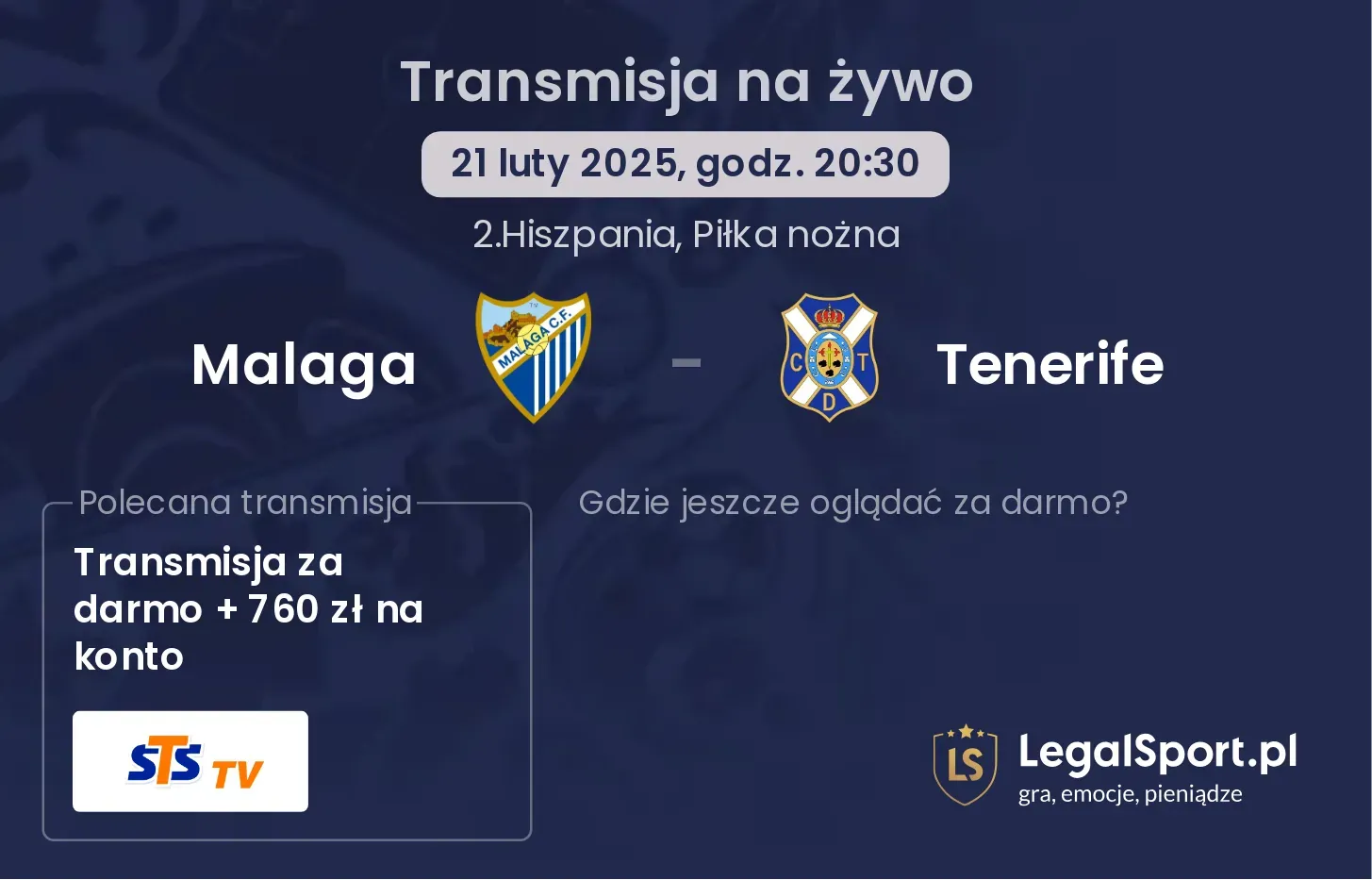 Malaga - Tenerife gdzie oglądać?