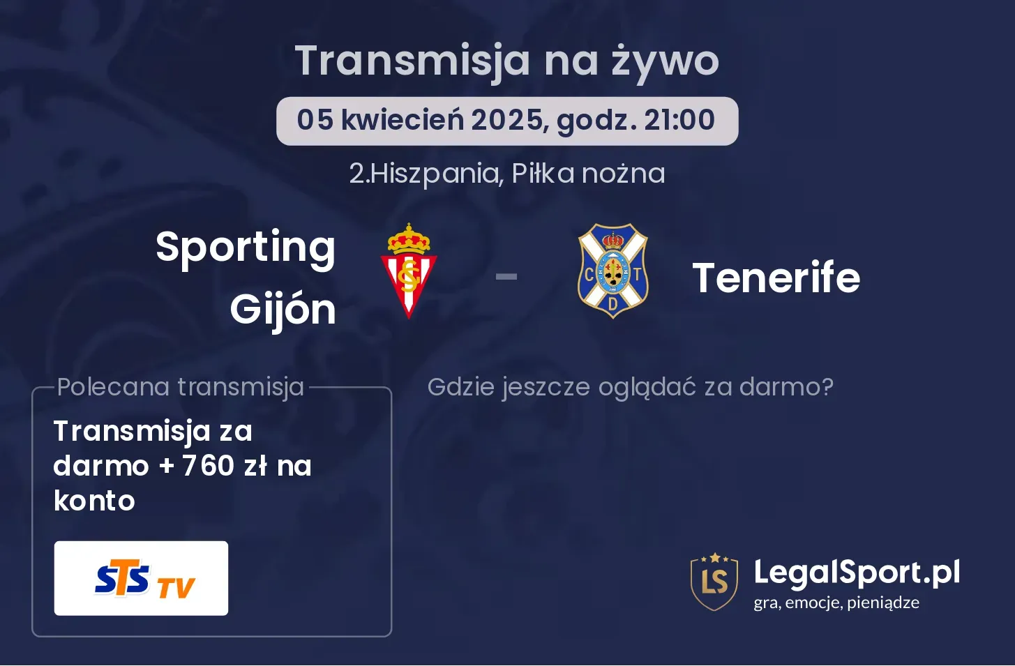 Sporting Gijón - Tenerife gdzie oglądać?
