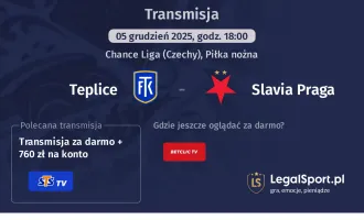Teplice - Slavia Praga gdzie oglądać? (05.12)