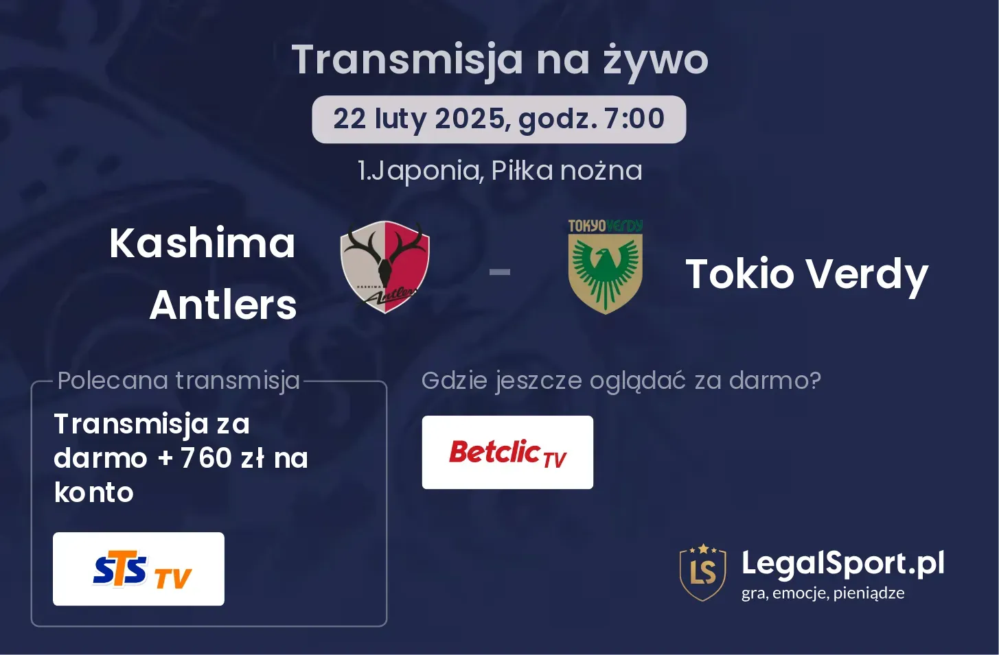 Kashima Antlers - Tokio Verdy gdzie oglądać?