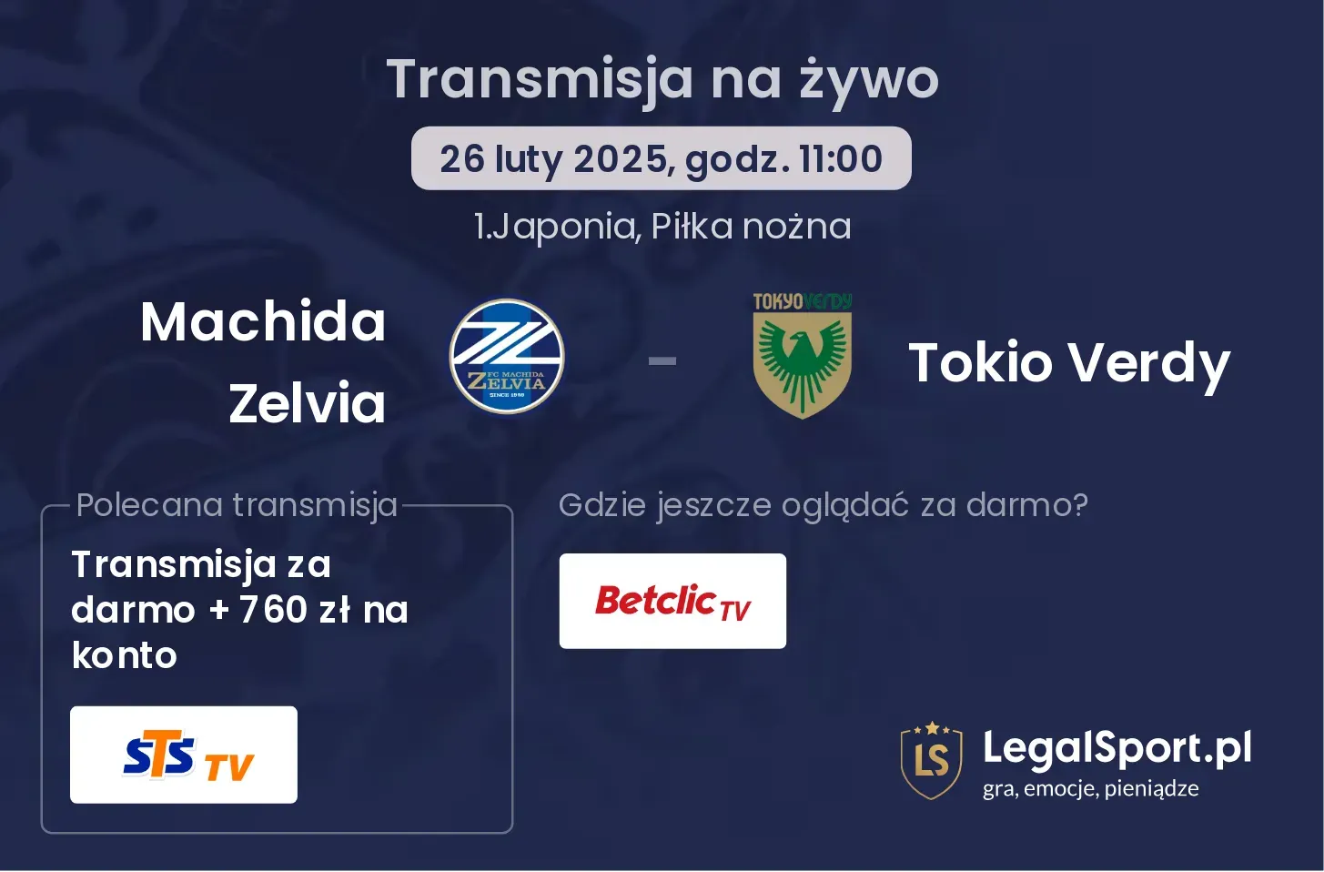 Machida Zelvia - Tokio Verdy gdzie oglądać?