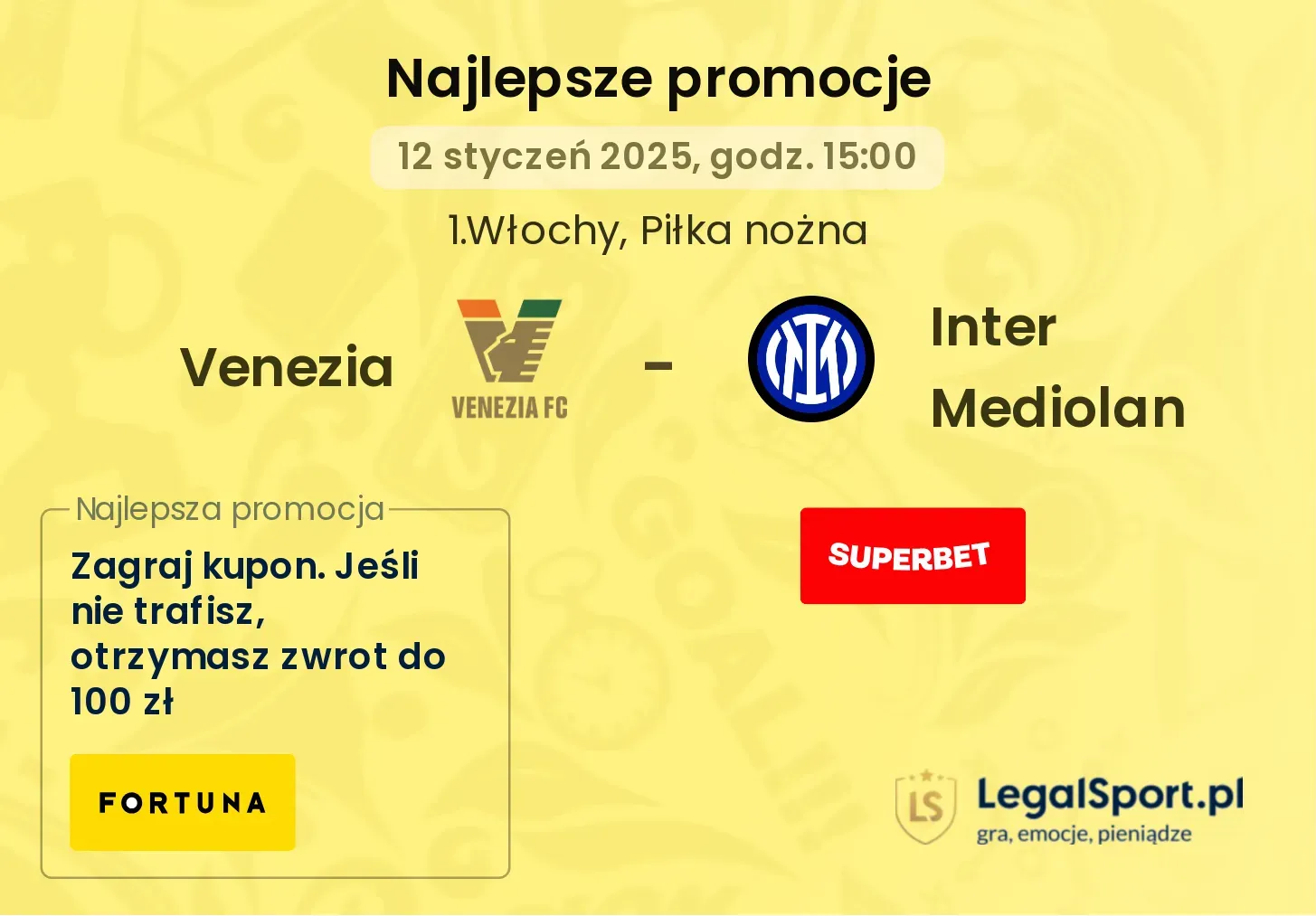 Inter Mediolan - Venezia promocje bonusy na mecz