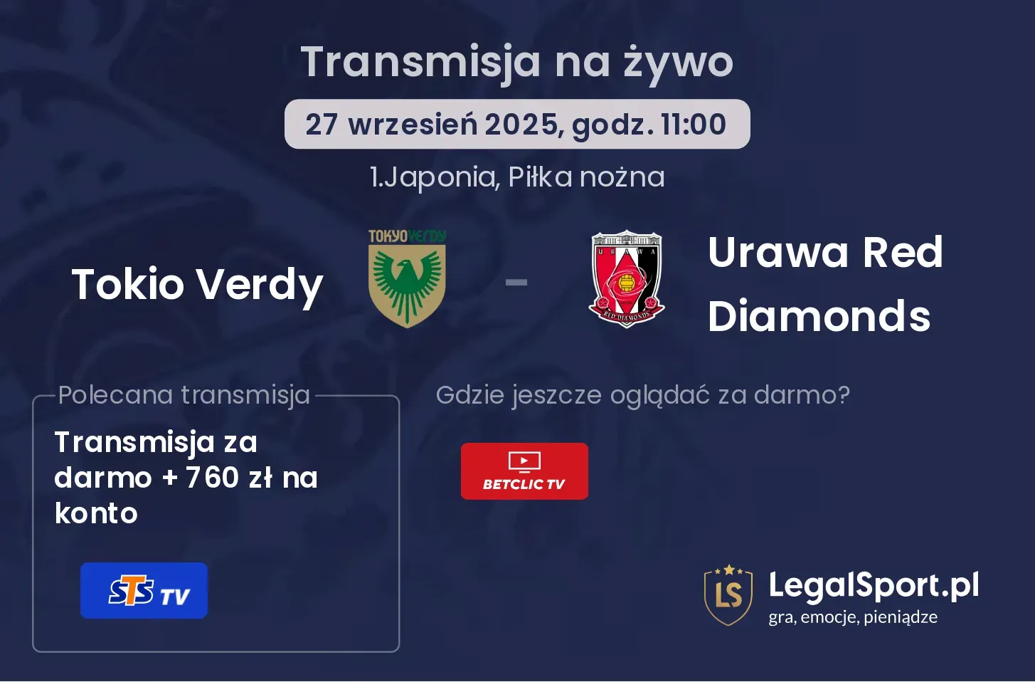 Tokio Verdy - Urawa Red Diamonds transmisja na żywo