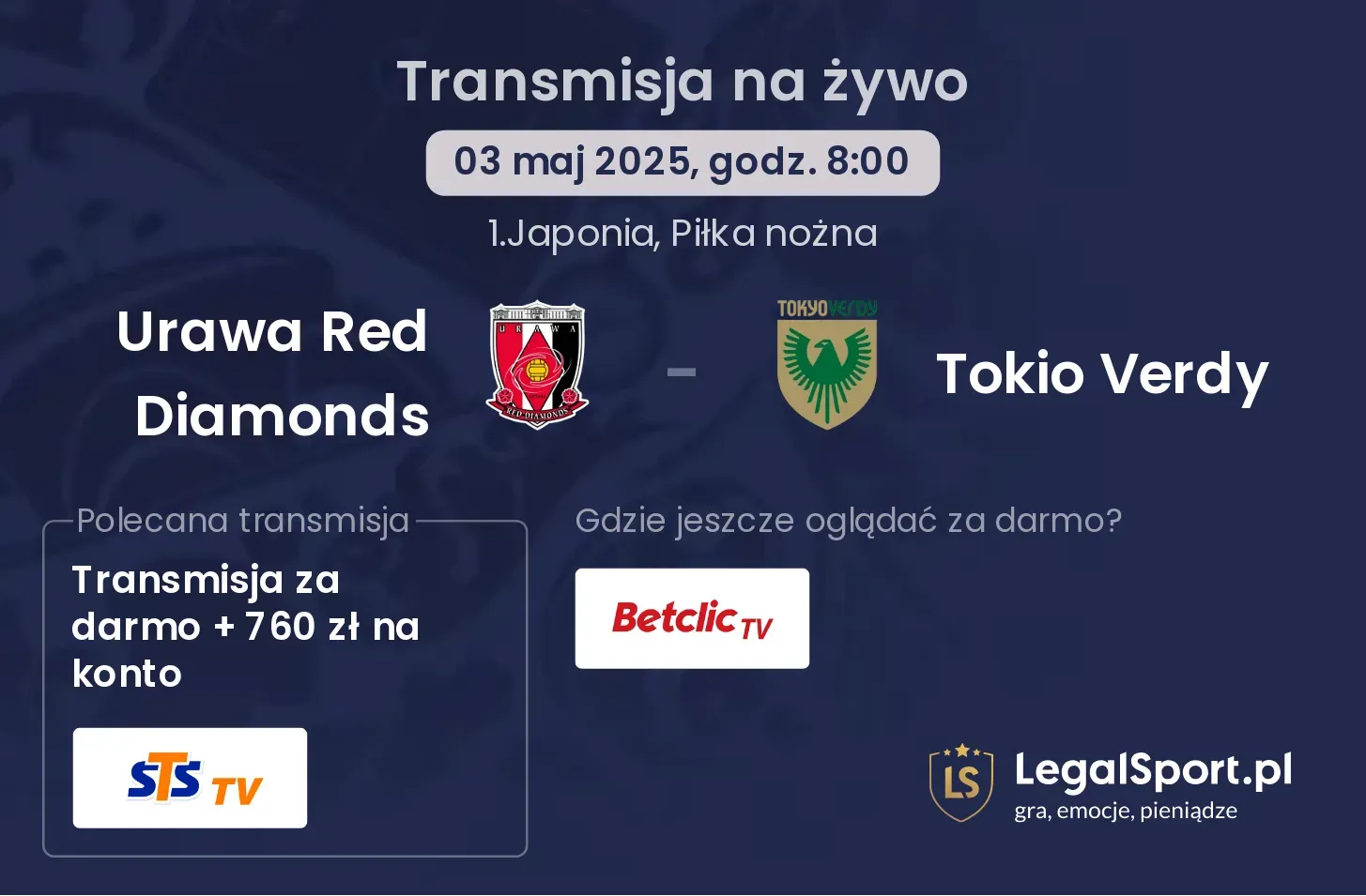 Urawa Red Diamonds - Tokio Verdy gdzie oglądać?