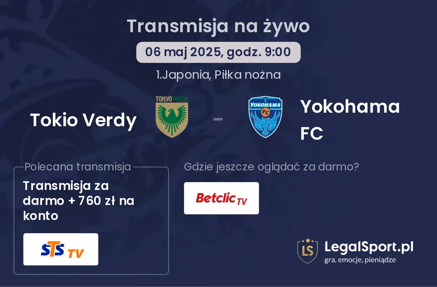 Tokio Verdy - Yokohama FC transmisja na żywo