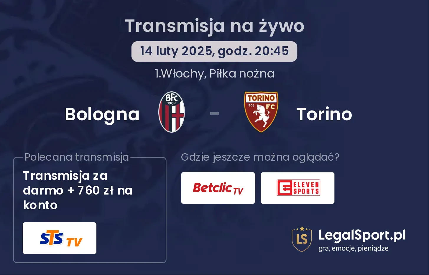 Bologna - Torino gdzie oglądać?