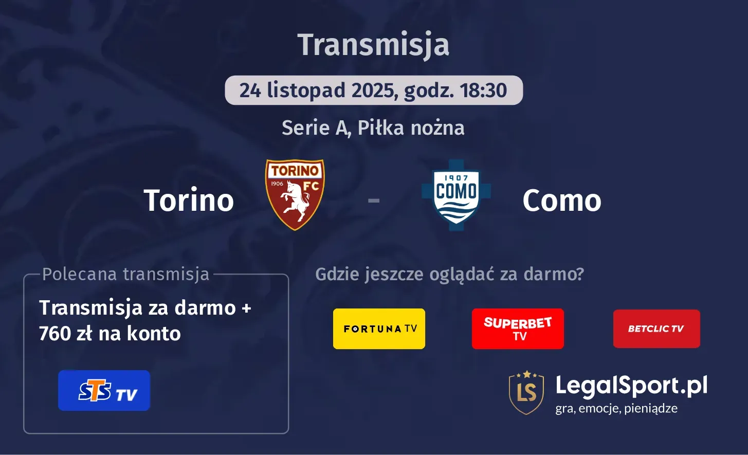 Torino - Como Transmisje