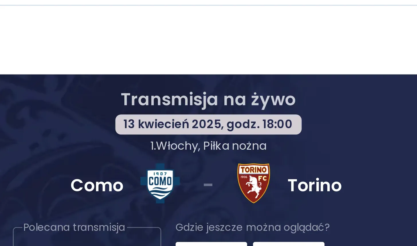Como - Torino gdzie oglądać?