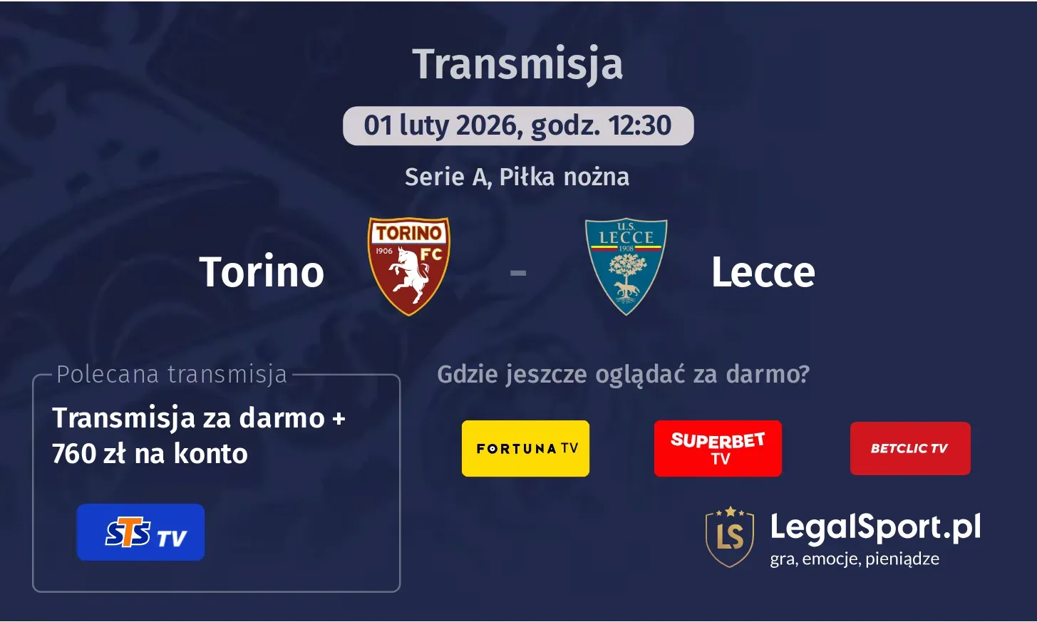 Torino - Lecce Transmisje