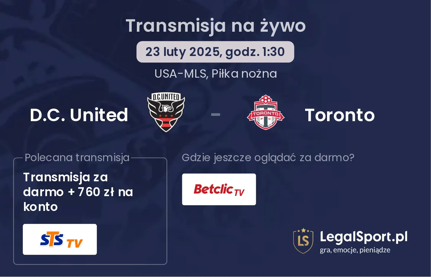 D.C. United - Toronto gdzie oglądać?