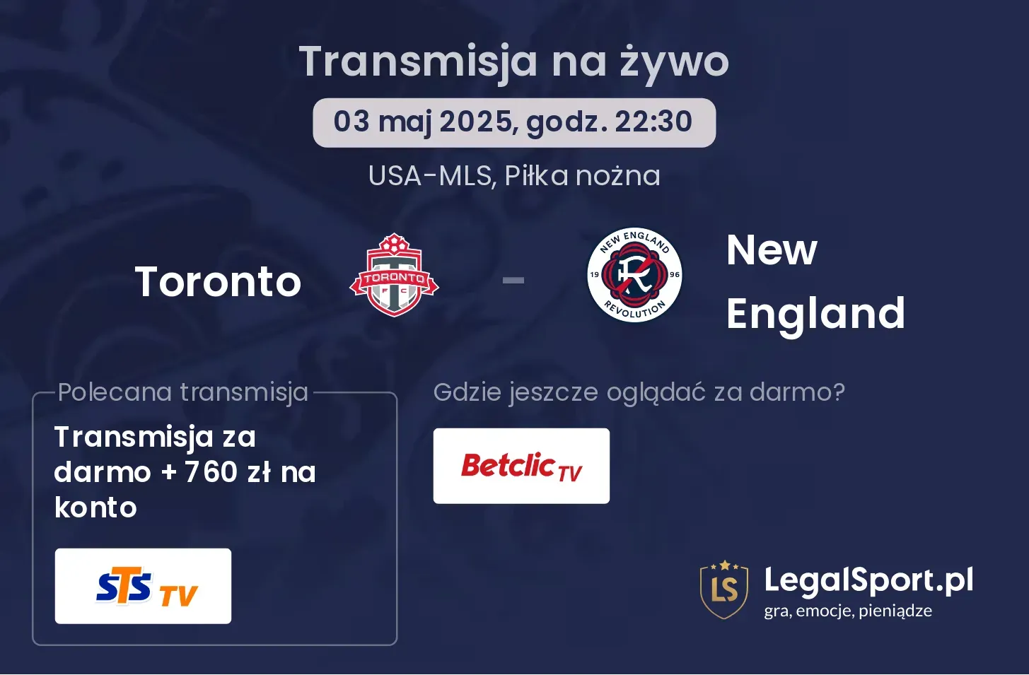 Toronto - New England transmisja na żywo