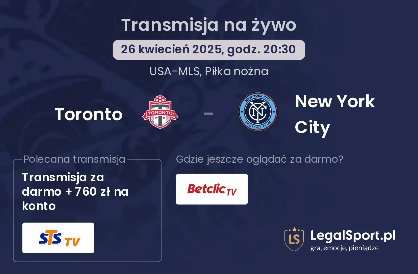 Toronto - New York City gdzie oglądać?