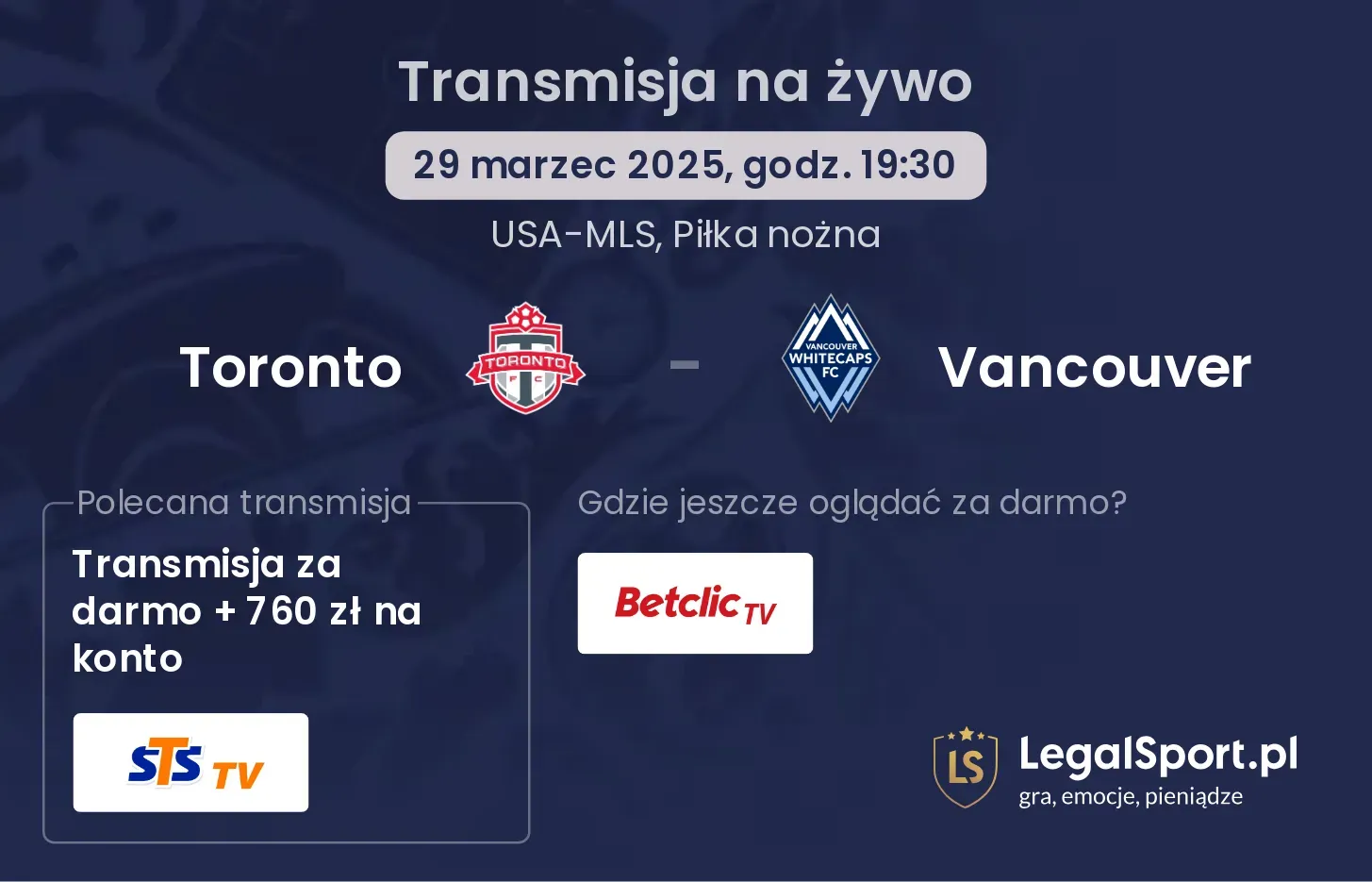 Toronto - Vancouver gdzie oglądać transmisję?