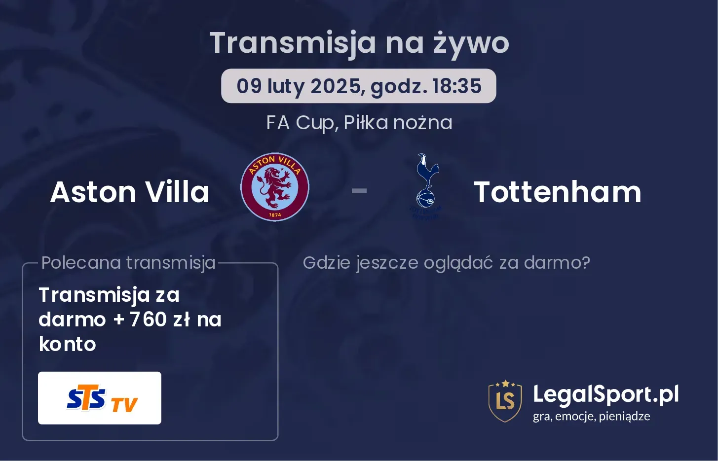 Aston Villa - Tottenham gdzie oglądać?