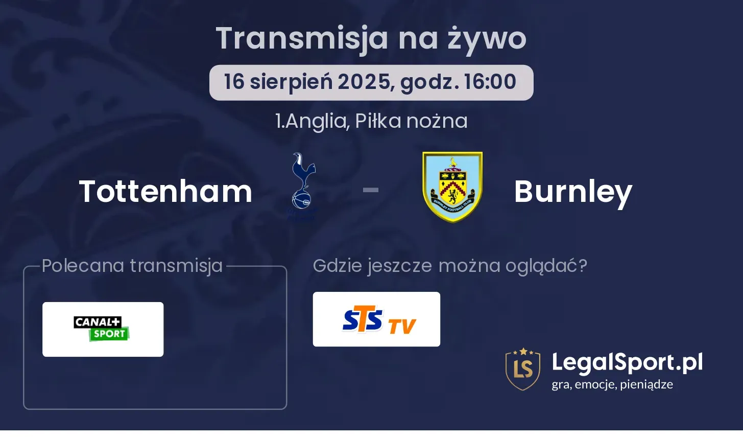 Tottenham - Burnley gdzie oglądać?