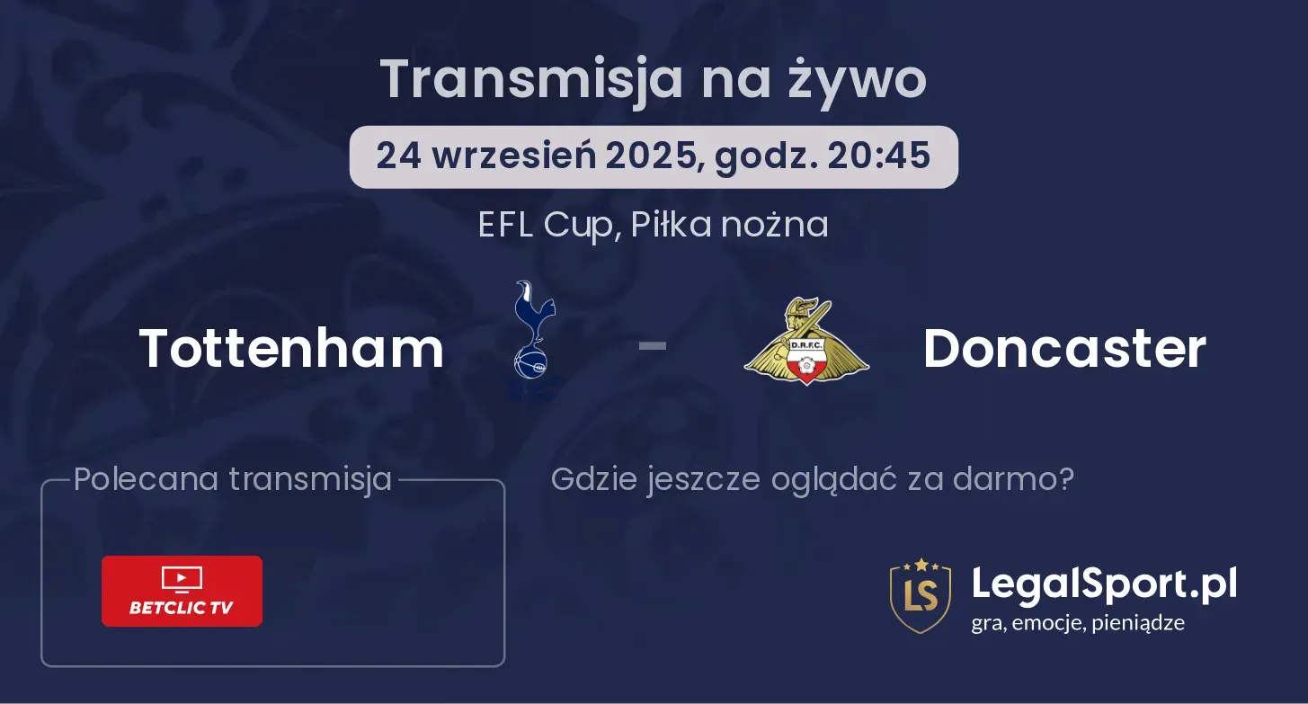 Tottenham - Doncaster gdzie oglądać?