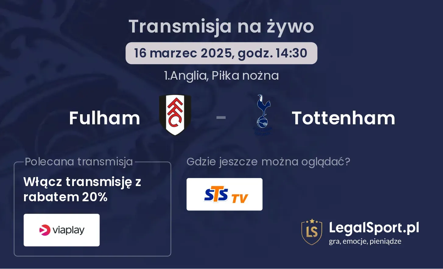Fulham - Tottenham gdzie oglądać?