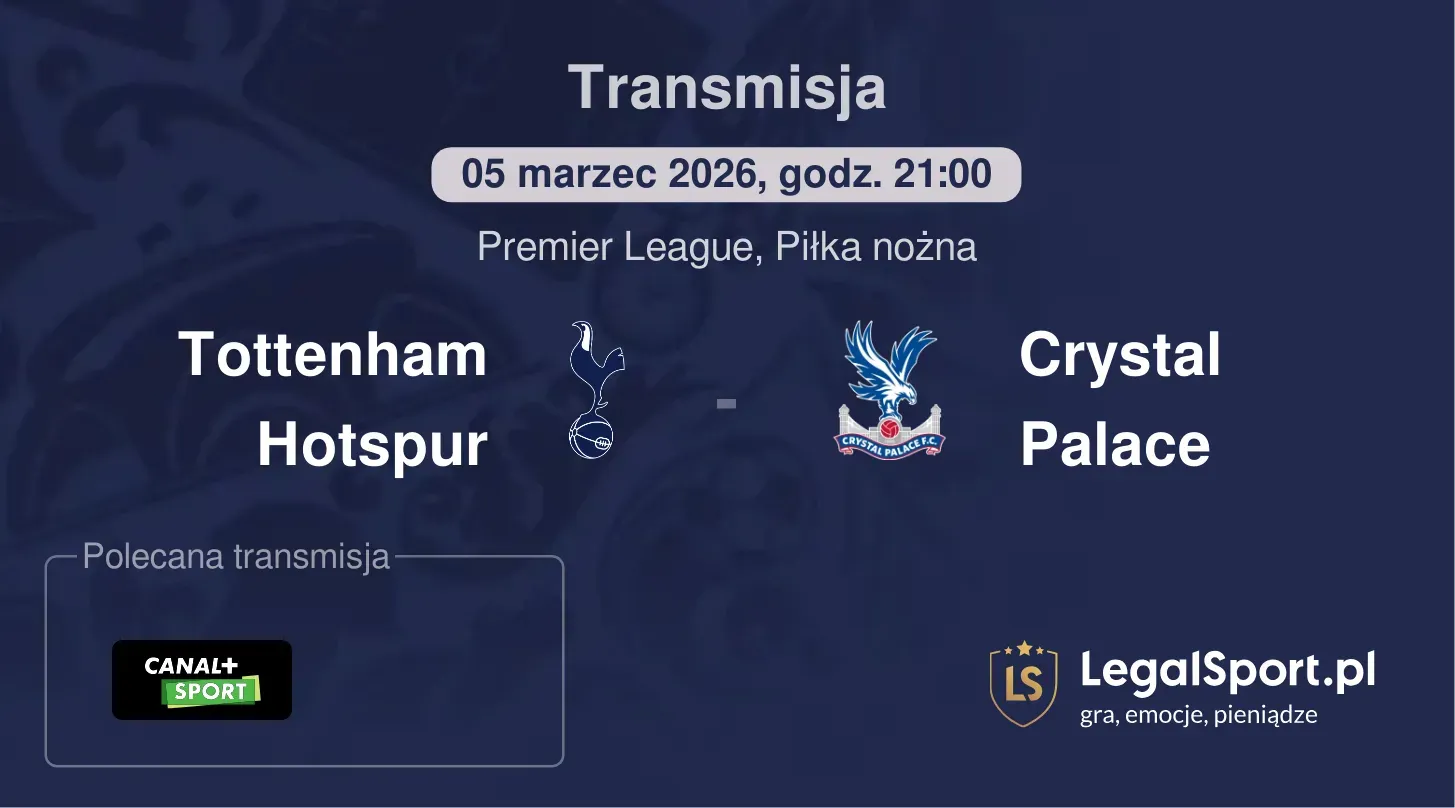 Tottenham Hotspur - Crystal Palace Transmisje