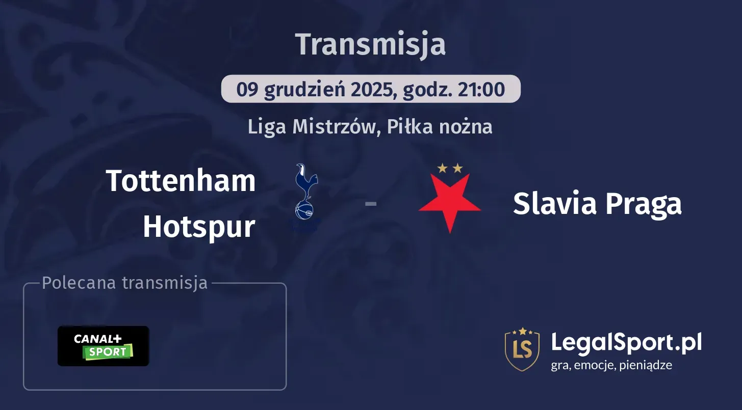 Tottenham Hotspur - Slavia Praga Transmisje