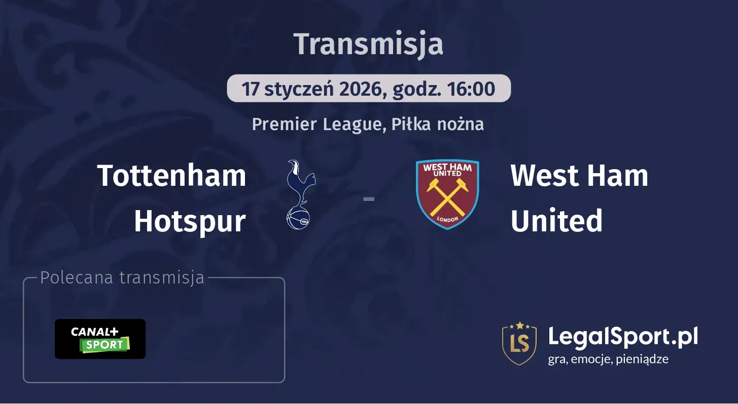 Tottenham Hotspur - West Ham United Transmisje