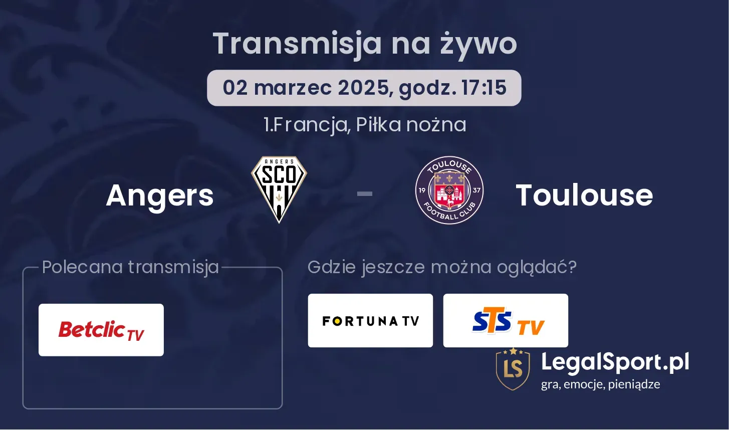 Angers - Toulouse gdzie oglądać?