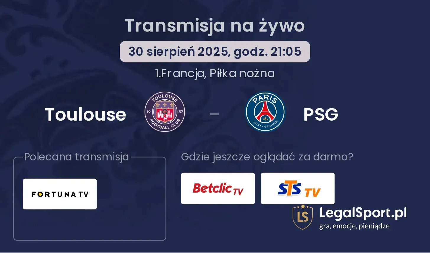 Toulouse - PSG gdzie oglądać?