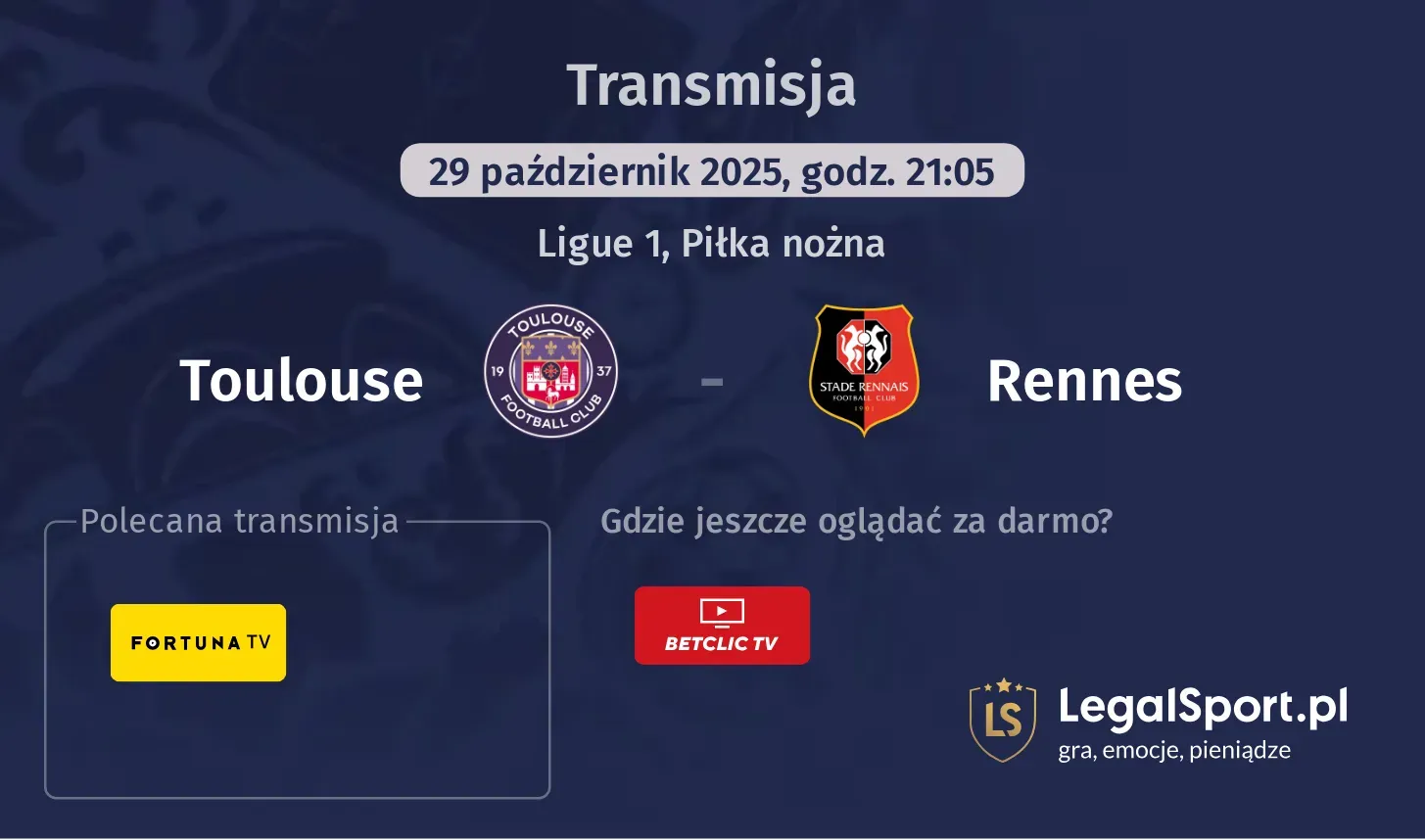 Toulouse - Rennes Transmisje