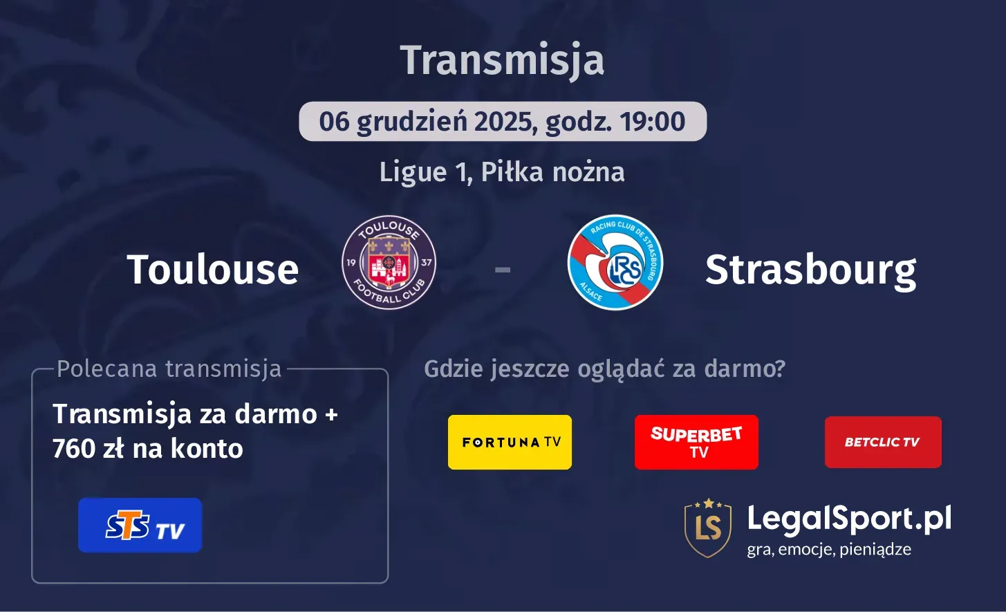 Toulouse - Strasbourg Transmisje