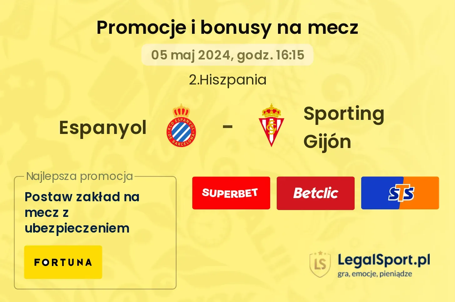 Espanyol - Sporting Gijón promocje bonusy na mecz