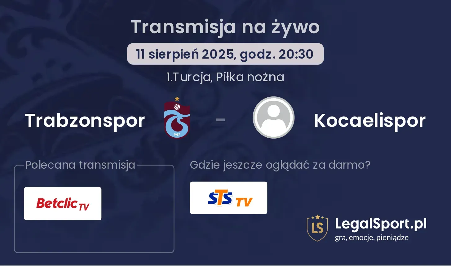 Trabzonspor - Kocaelispor gdzie oglądać?