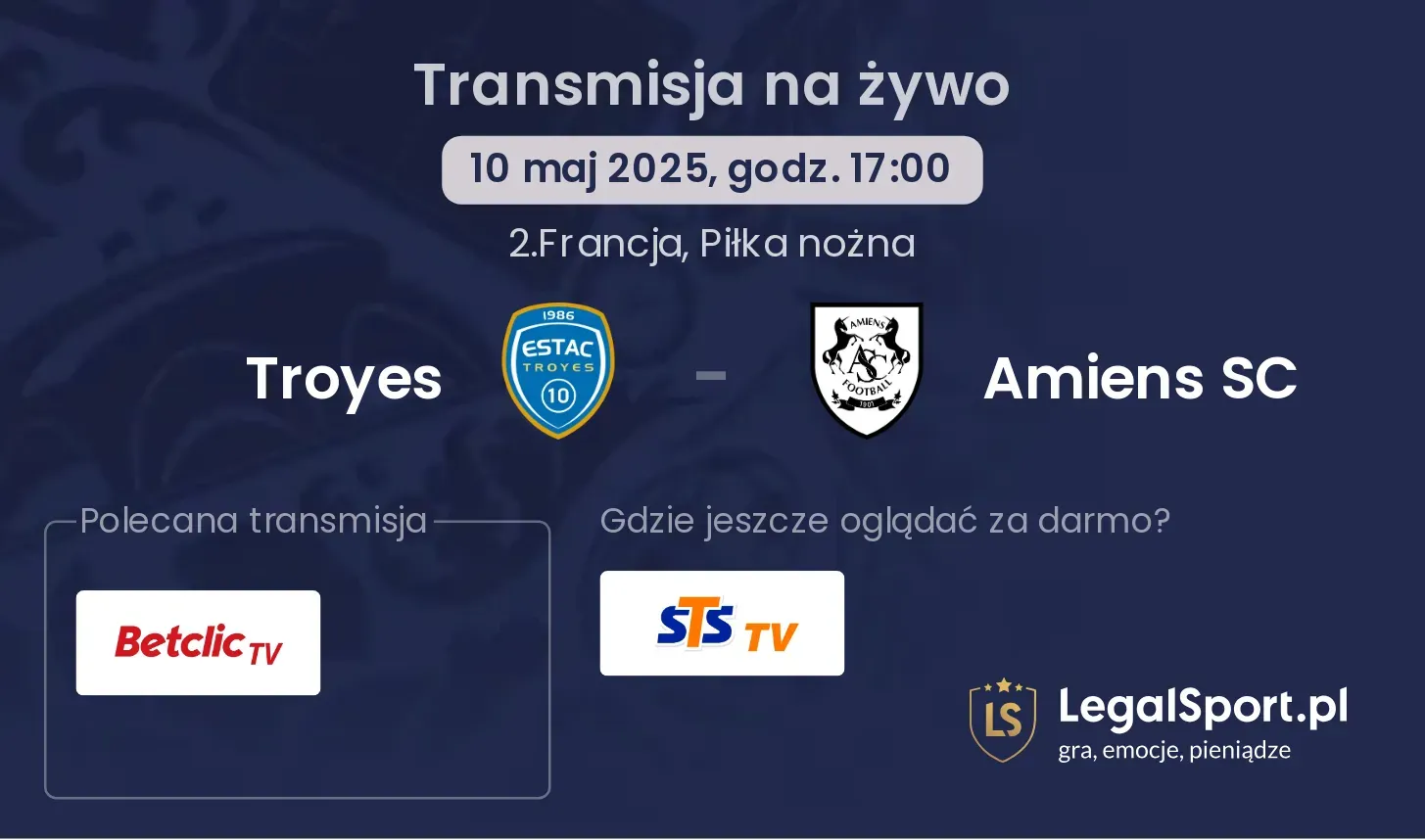 Troyes - Amiens SC transmisja na żywo