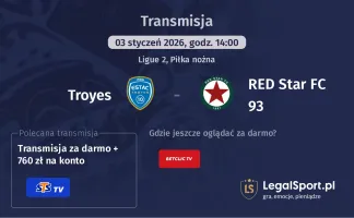 Troyes - RED Star FC 93 gdzie oglądać? (03.01)