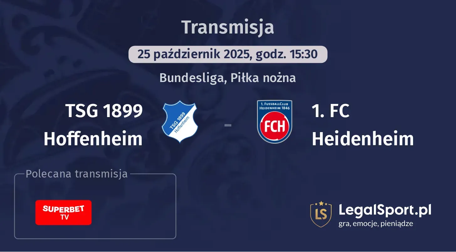 TSG 1899 Hoffenheim - 1. FC Heidenheim gdzie oglądać?