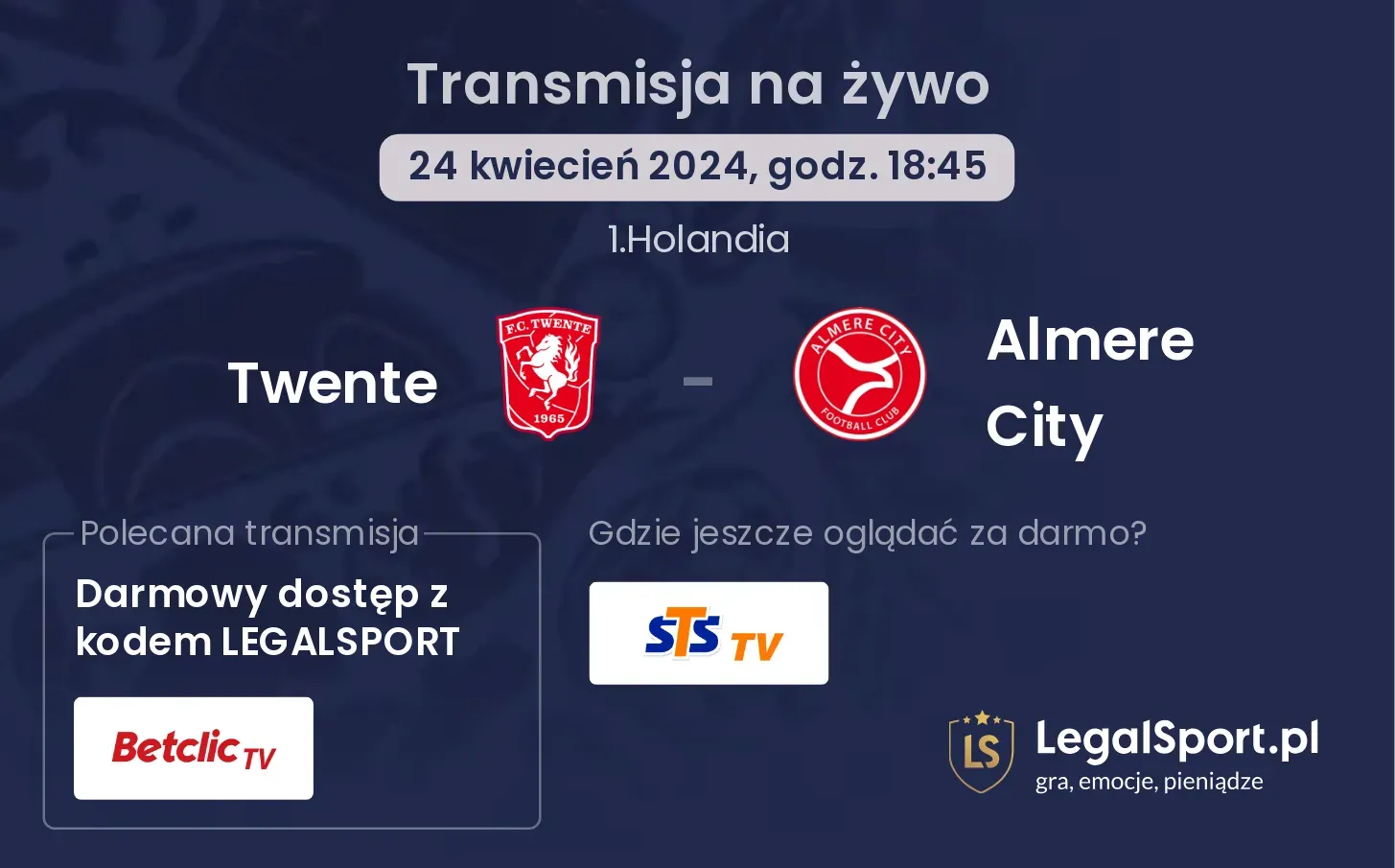 Twente - Almere City transmisja na żywo