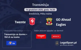 Twente - GO Ahead Eagles gdzie oglądać? (14.12)