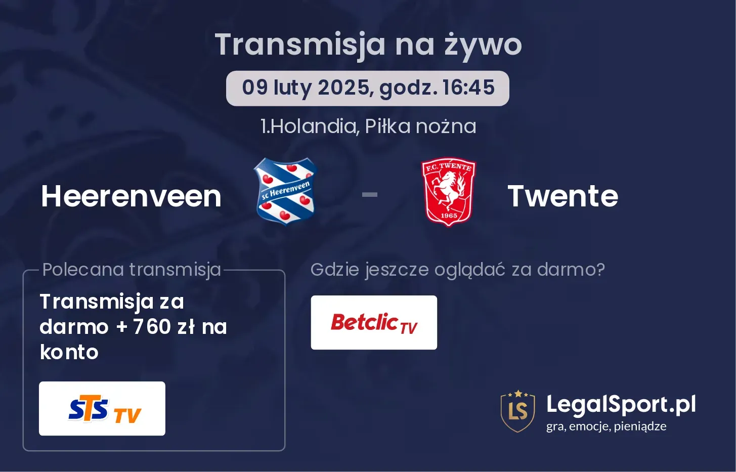 Heerenveen - Twente gdzie oglądać transmisję?