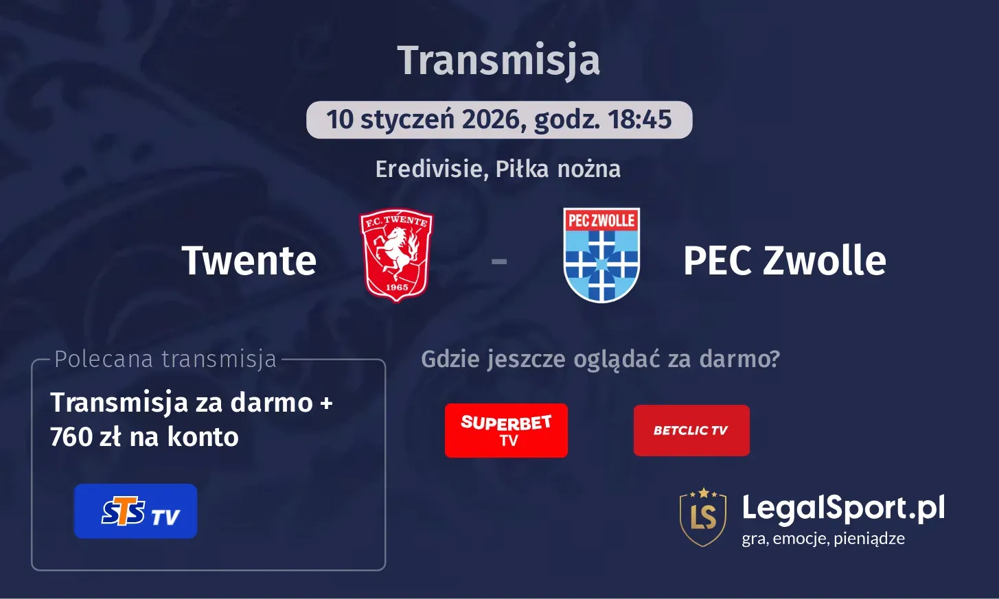 Twente - PEC Zwolle Transmisje