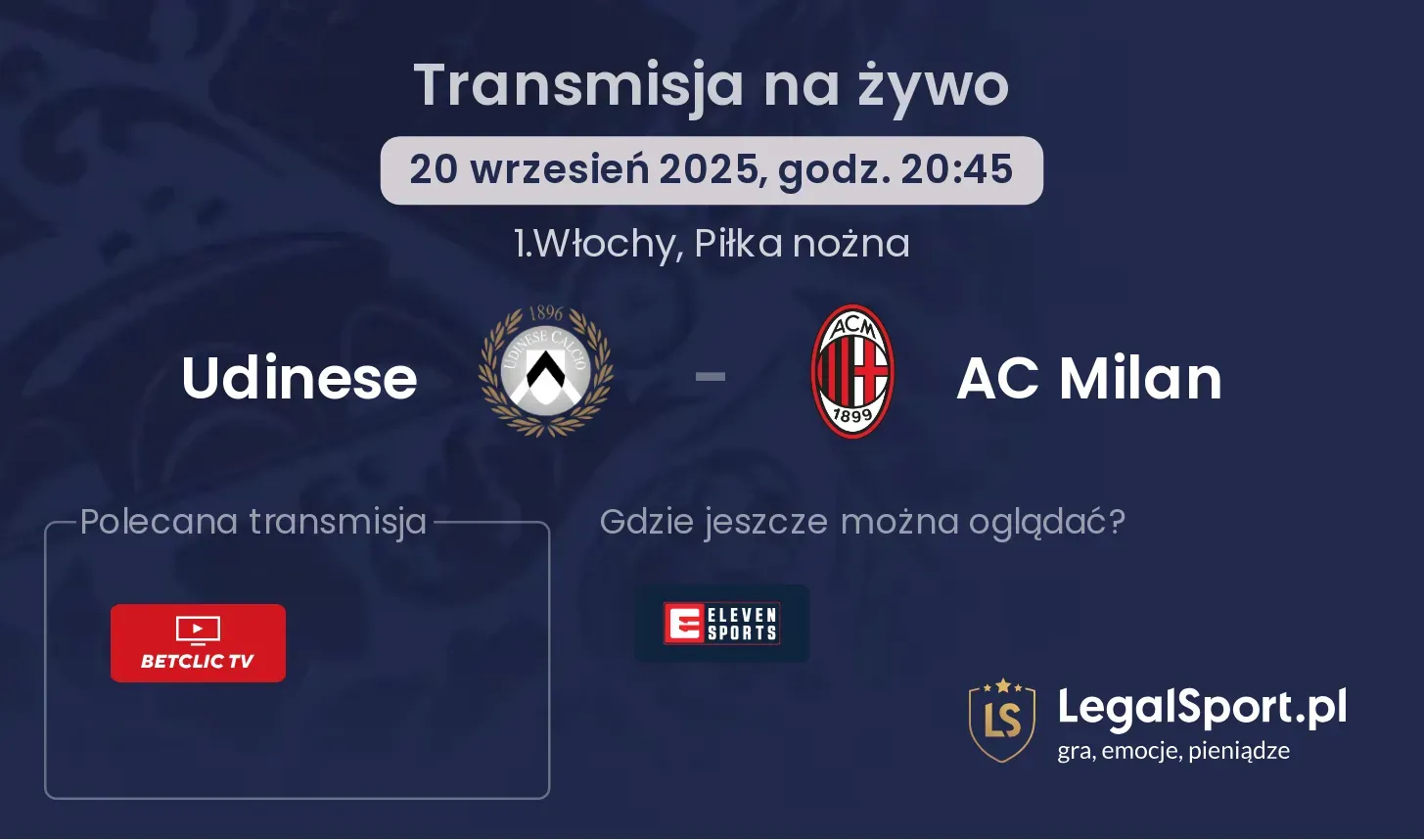 Udinese - AC Milan transmisja na żywo