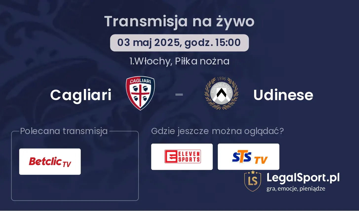 Cagliari - Udinese gdzie oglądać?