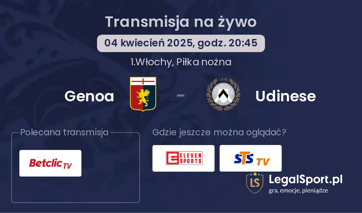 Genoa - Udinese gdzie oglądać?