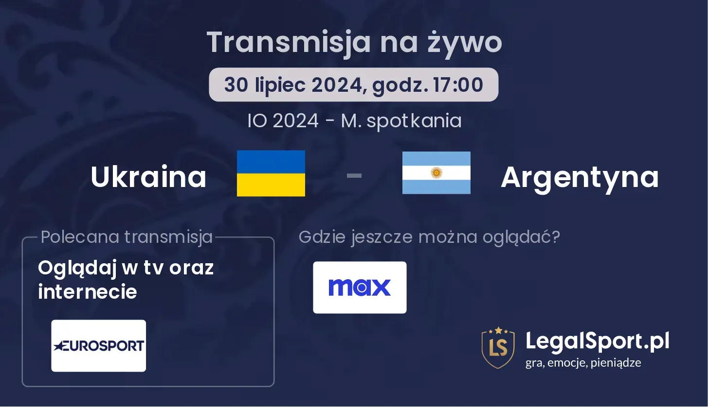 Ukraina - Argentyna gdzie oglądać? (30.07, godz. 17:00)