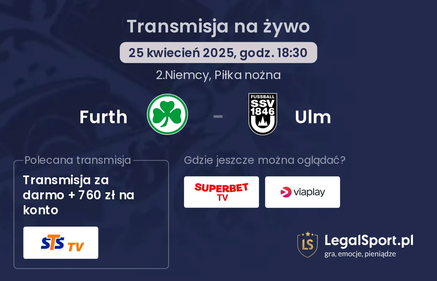 Ulm - Furth transmisja na żywo