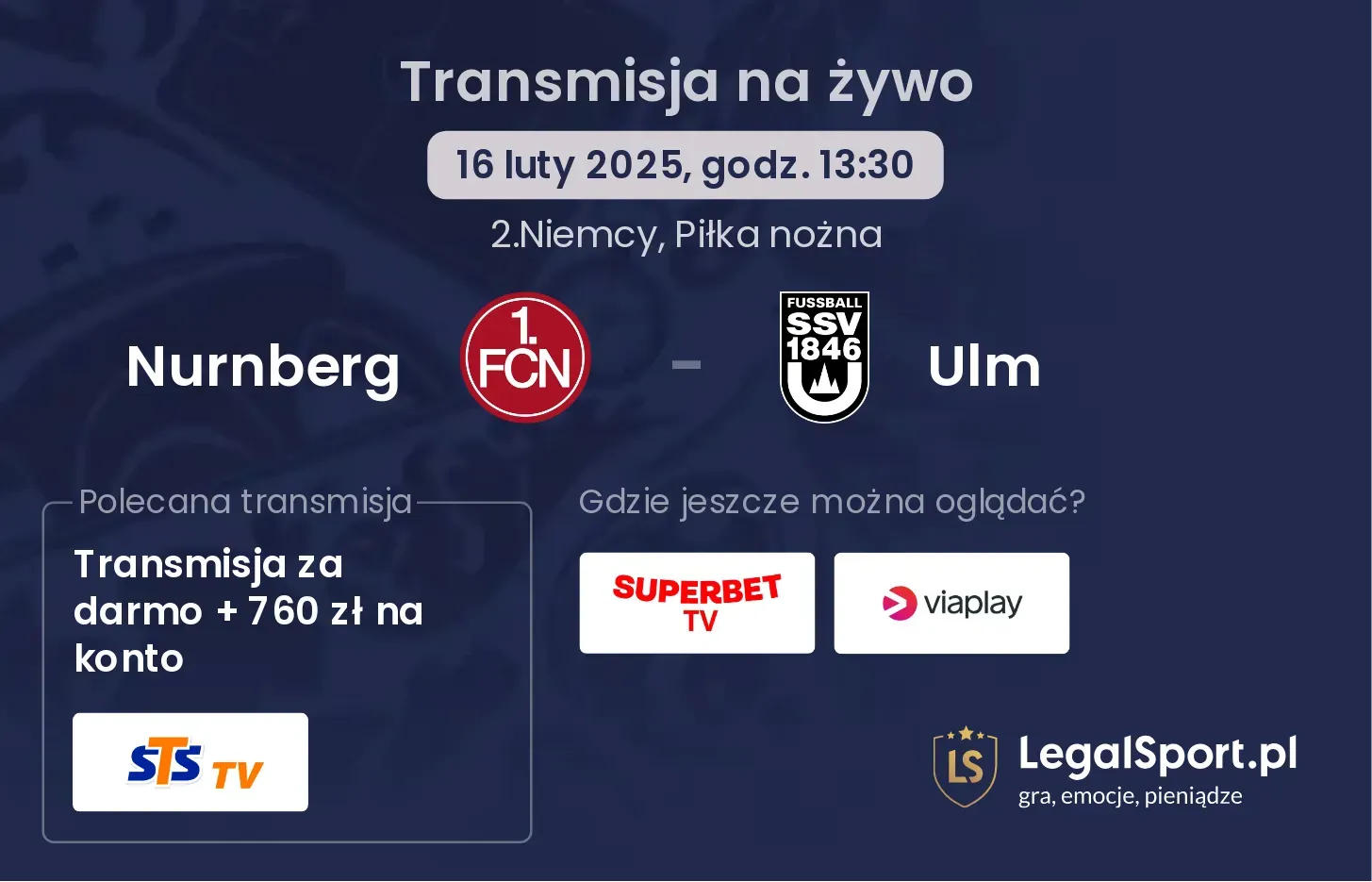 Nurnberg - Ulm gdzie oglądać?