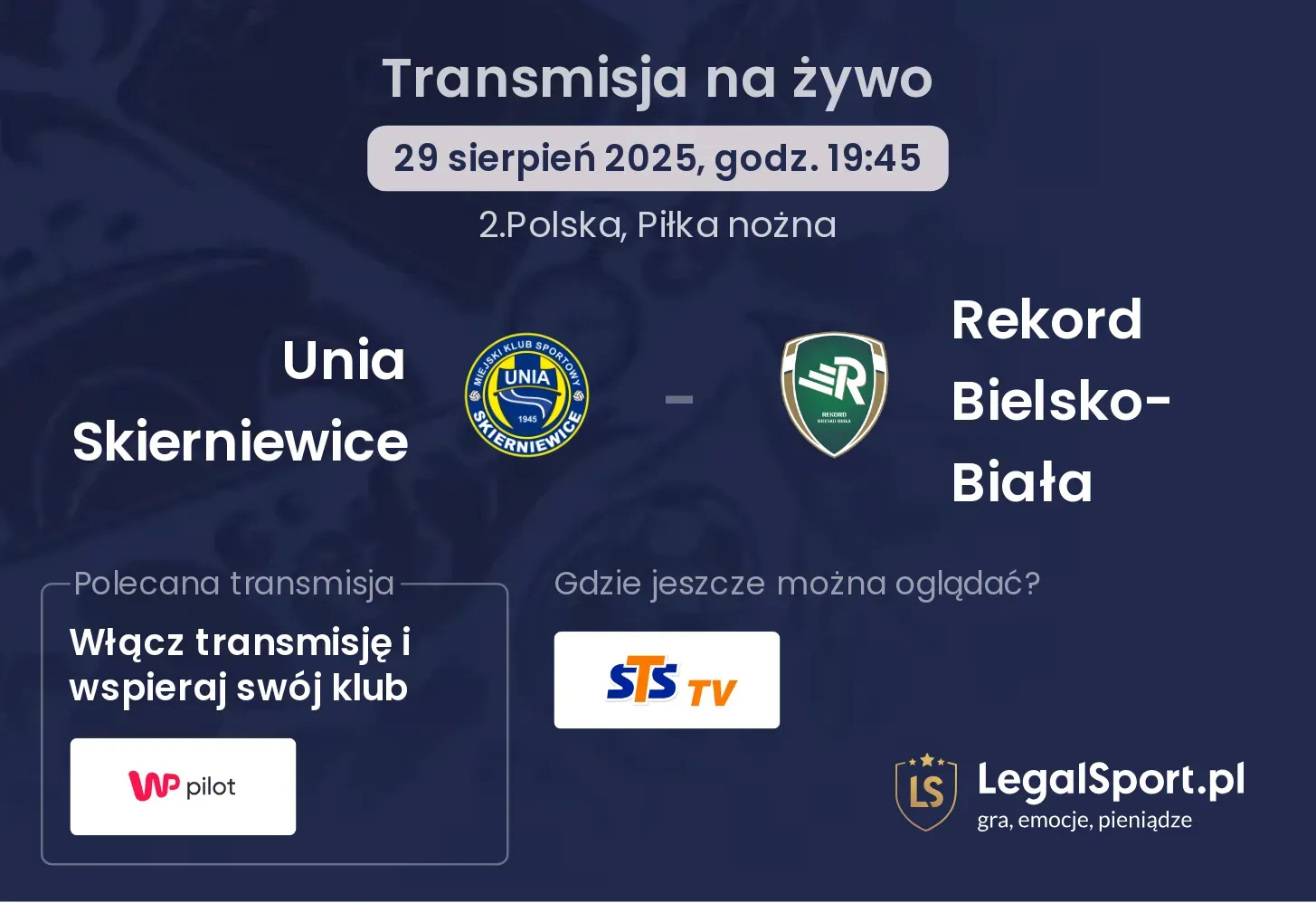 Unia Skierniewice - Rekord Bielsko-Biała transmisja na żywo