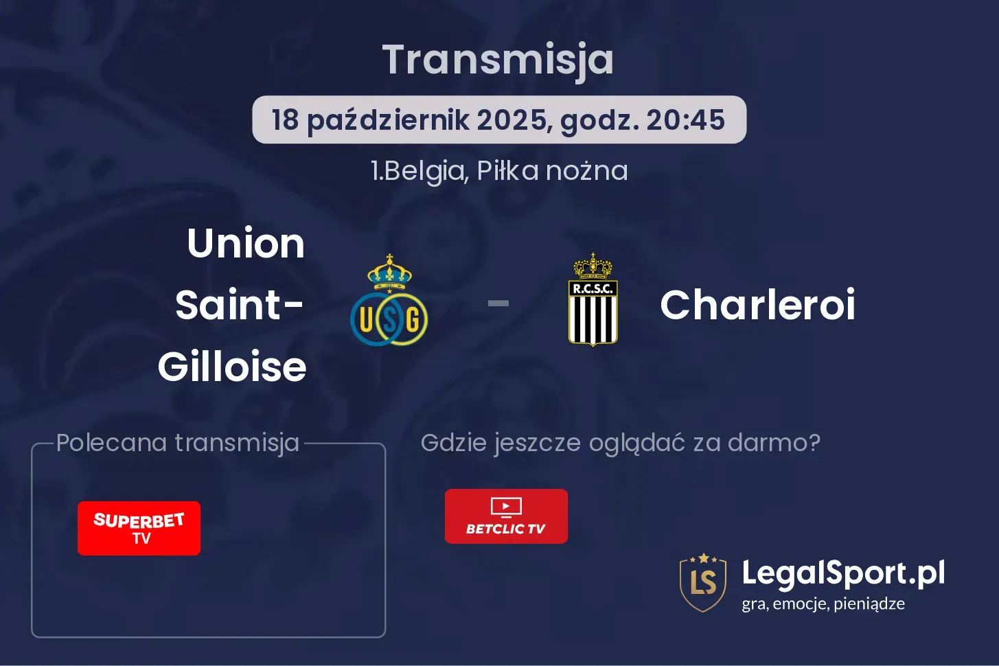 Union Saint-Gilloise - Charleroi gdzie oglądać?