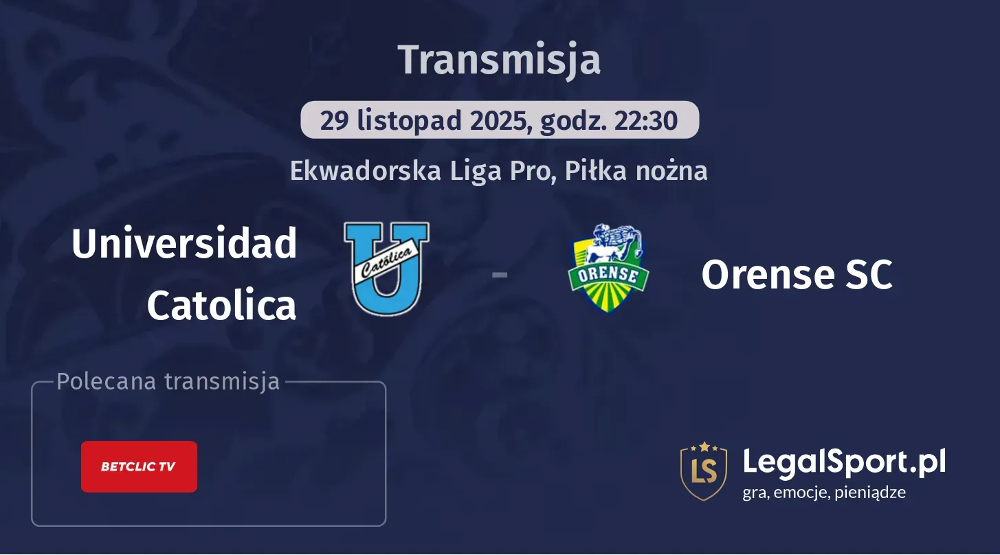 Universidad Catolica - Orense SC Transmisje