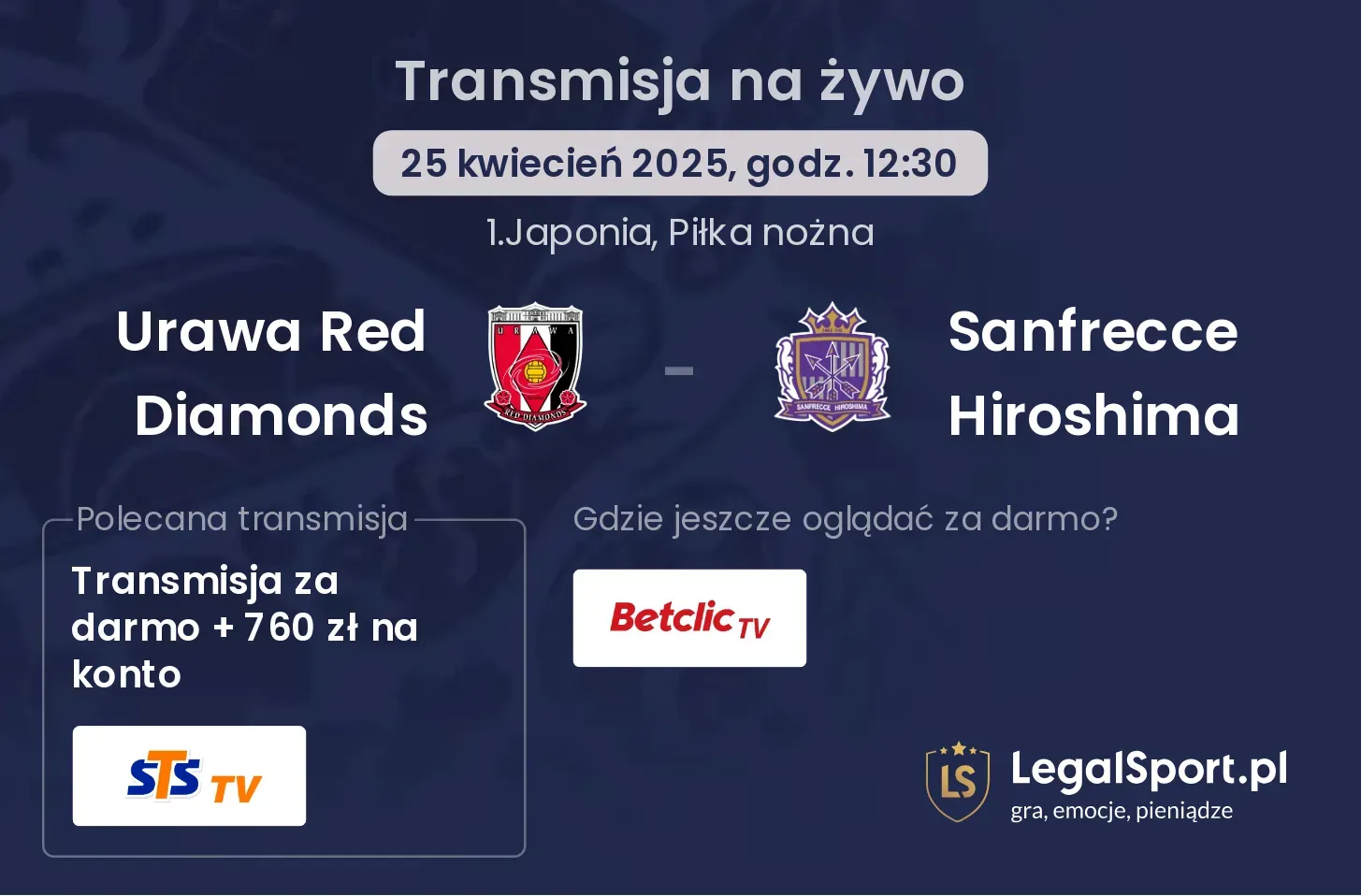 Urawa Red Diamonds - Sanfrecce Hiroshima gdzie oglądać?