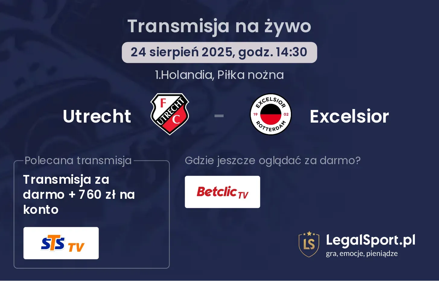 Utrecht - Excelsior gdzie oglądać?