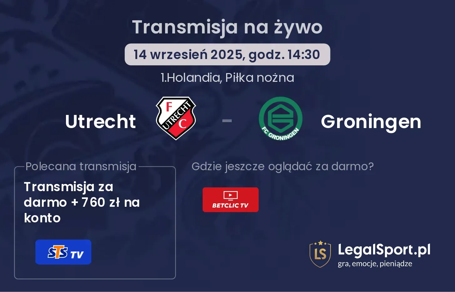 Utrecht - Groningen gdzie oglądać?