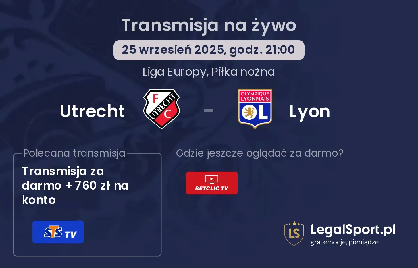 Utrecht - Lyon transmisja na żywo